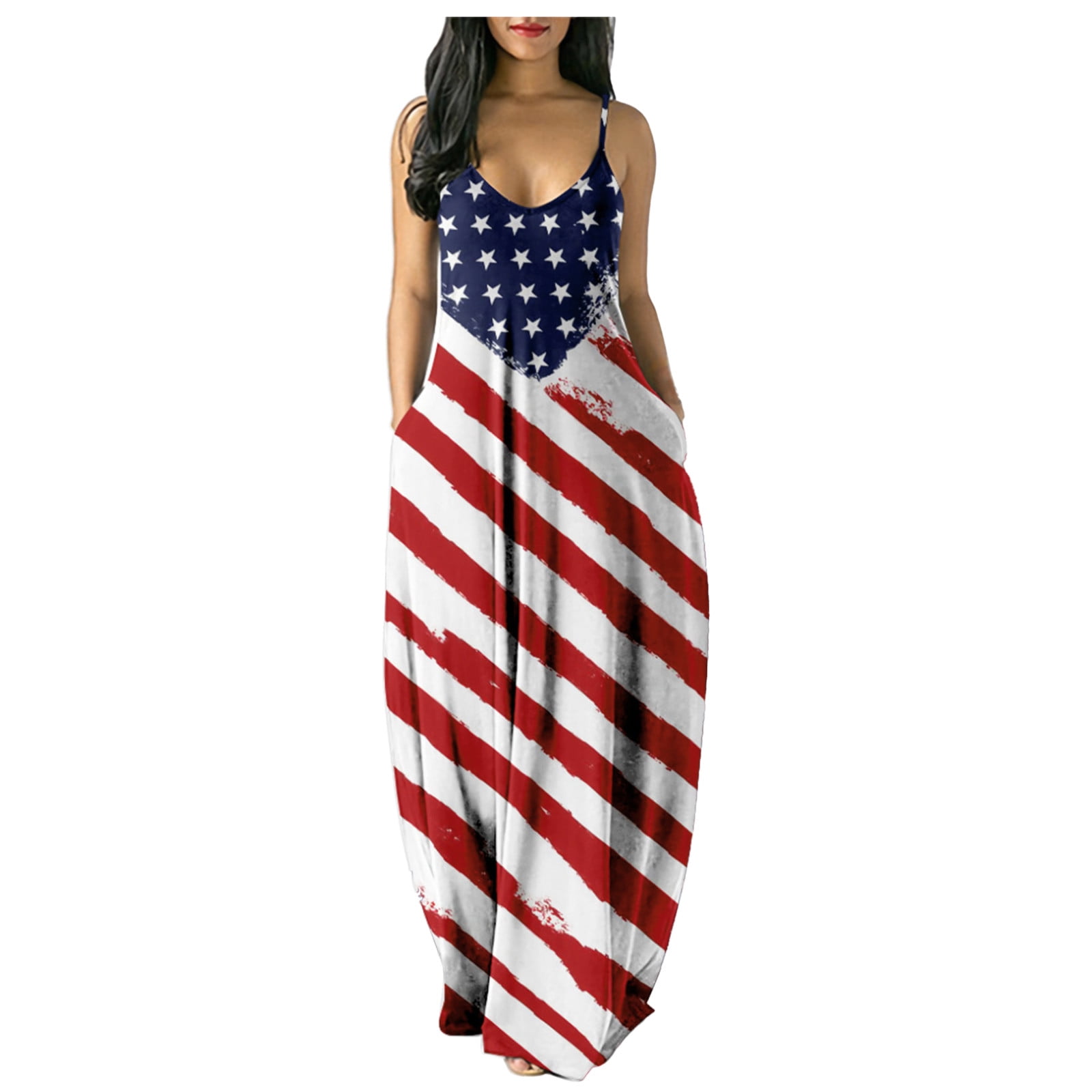 Maxi Dresses for Women American Flag ...